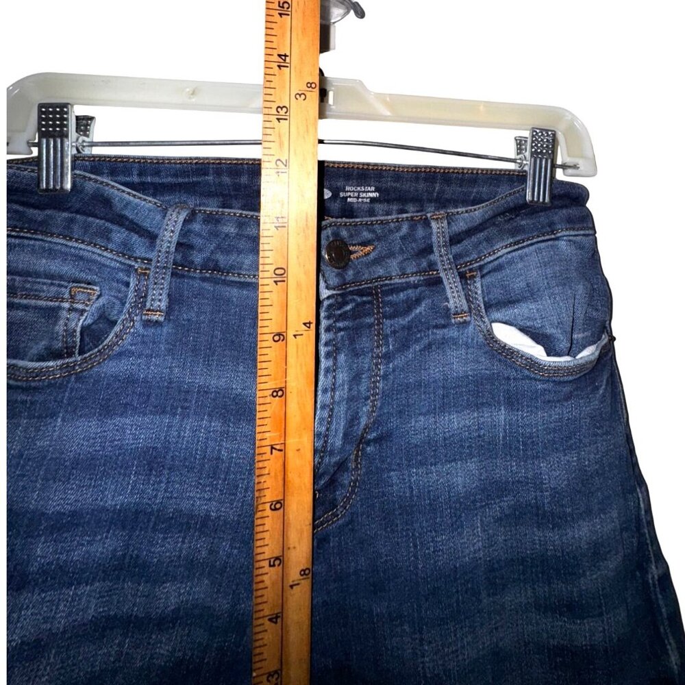 Old Navy Rockstar Mid-Rise Super Skinny Jeans Womens Size 6 Blue Denim - Picture 8 of 8